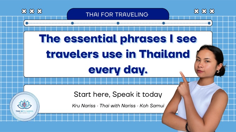 Cover of the Travel Thai cheat sheet PDF by Kru Nariss